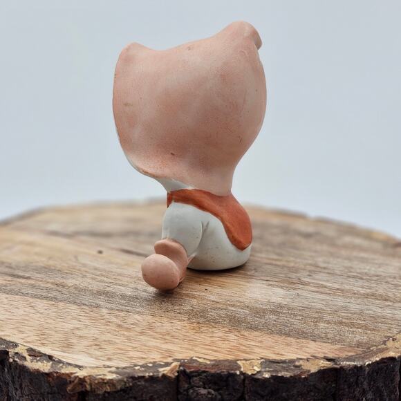 VTG 1980s HOMCO Elf PIXIE Fairy Shelf Sitter Figurine Orange Big Eyes Porcelain - Picture 3 of 7